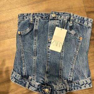 Denim corset size medium /w zipper down back